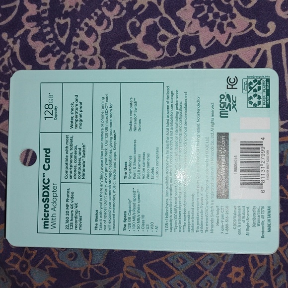 Keep ONN 100006054 microSDXC Card 128gb With Adapter 100 Mb/s New Phone Memory - Picture 4 of 9